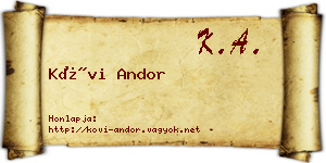 Kövi Andor névjegykártya