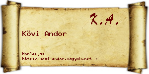 Kövi Andor névjegykártya